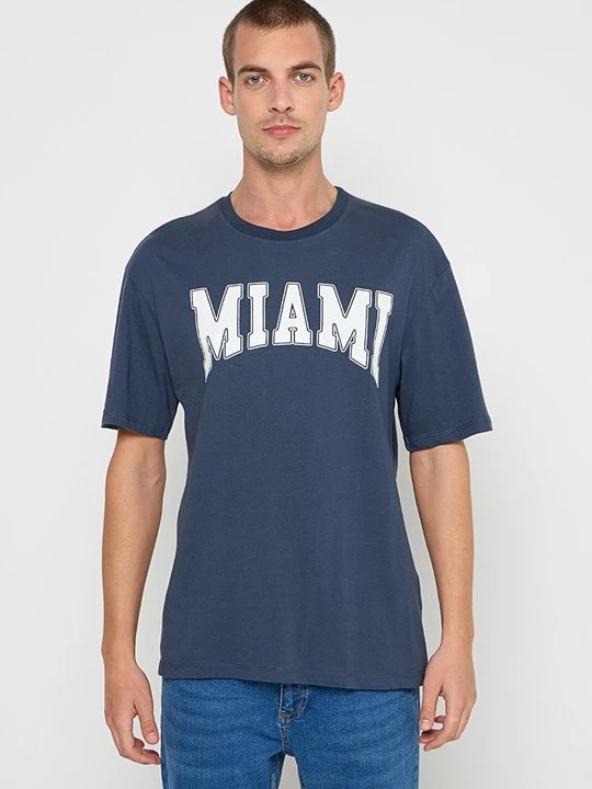 Foto van product T-shirt print DeFacto koningsblauw