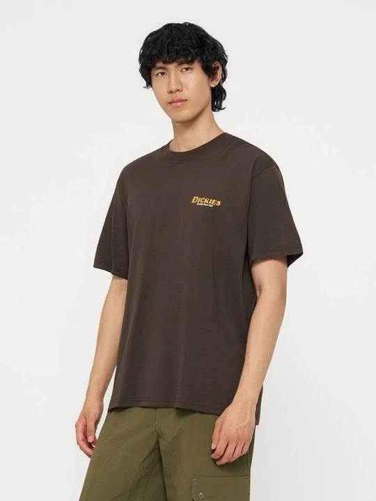 Foto van product T-shirt print Dickies donkerbruin