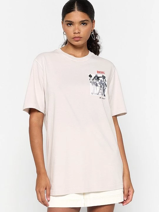 Foto van product T-shirt print Diesel beżowy
