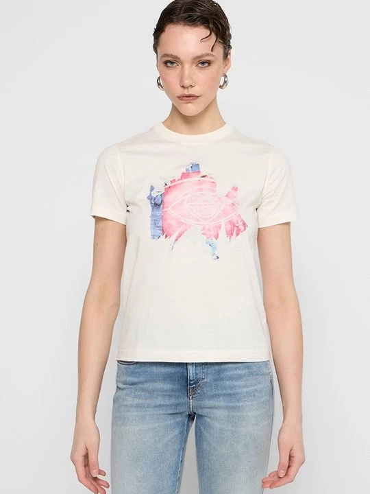 Foto van product T-shirt print Diesel crème