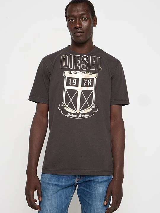 Foto van product T-shirt print Diesel donkerbruin