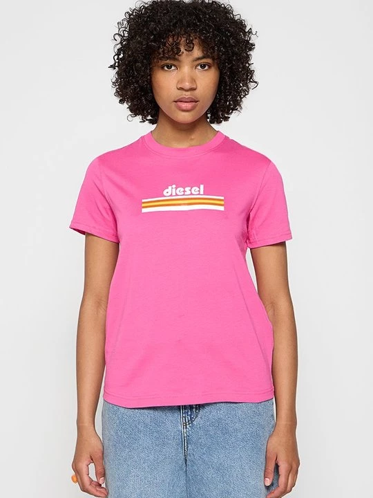 Foto van product T-shirt print Diesel donkerroze