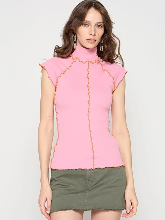 Foto van product T-shirt print Diesel donkerroze