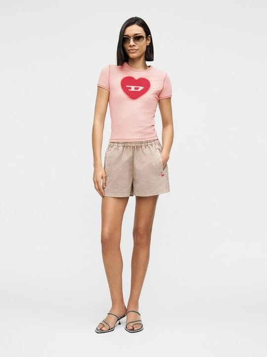 Foto van product T-shirt print Diesel gekleurd denim