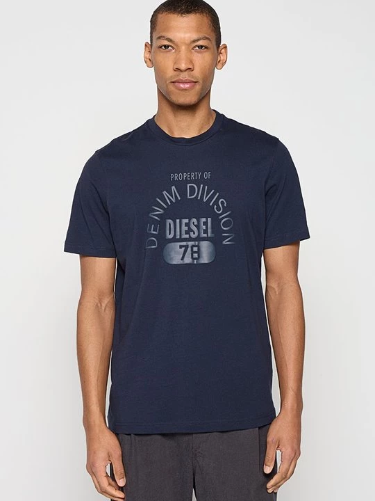 Foto van product T-shirt print Diesel gemêleerd donkerblauw