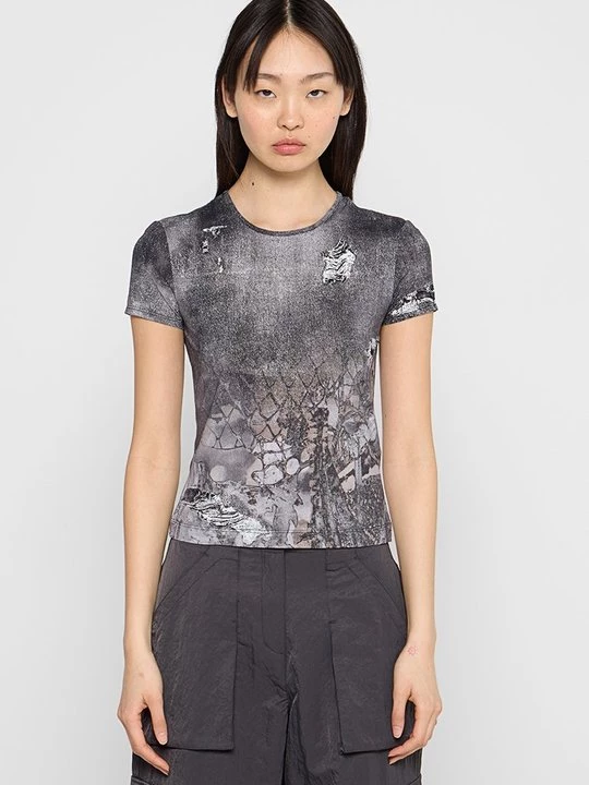Foto van product T-shirt print Diesel grijs