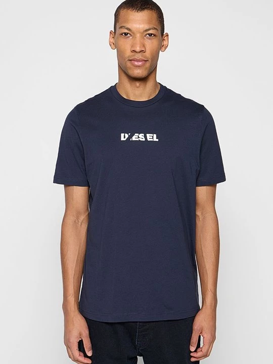 Foto van product T-shirt print Diesel lichtblauw denim