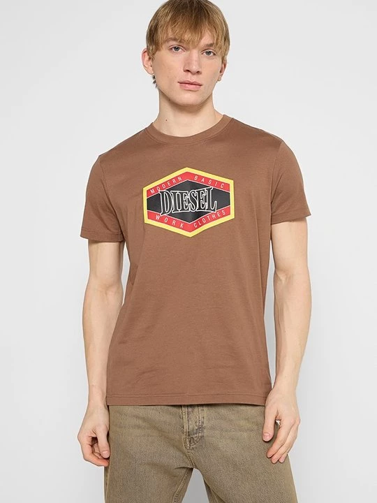 Foto van product T-shirt print Diesel lichtbruin