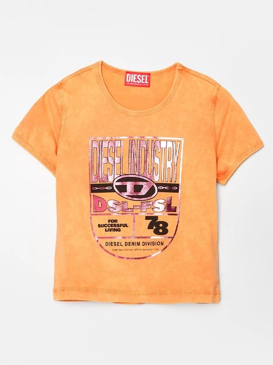 Foto van product T-shirt print Diesel oranje