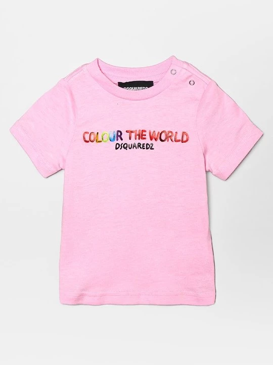 Foto van product T-shirt print Dsquared2 donkerroze