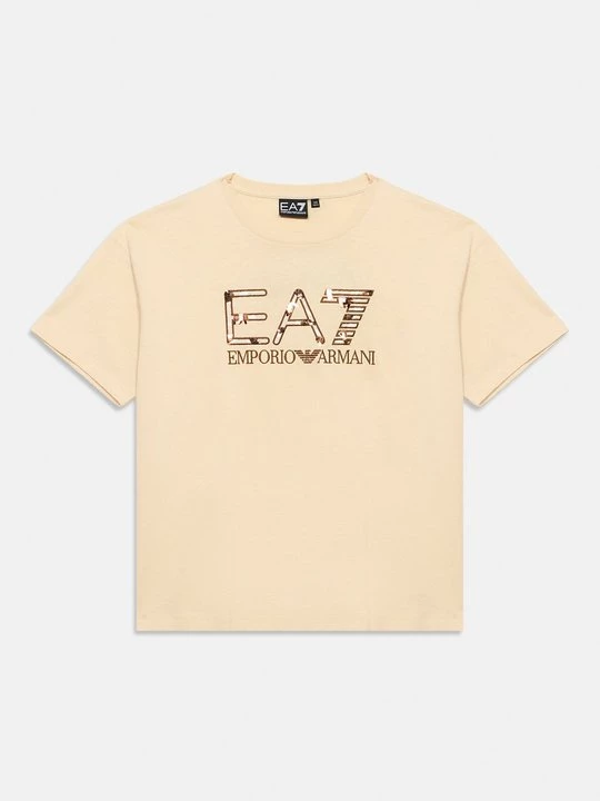 Foto van product T-shirt print EA7 Emporio Armani beżowy