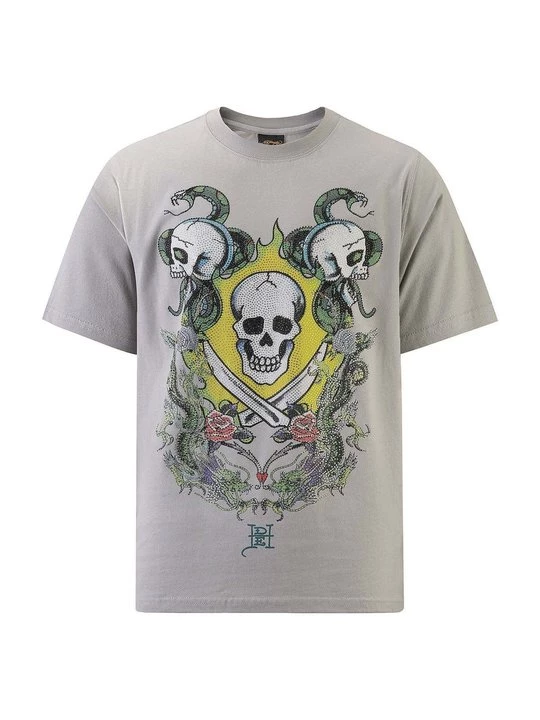 Foto van product T-shirt print Ed Hardy grijs