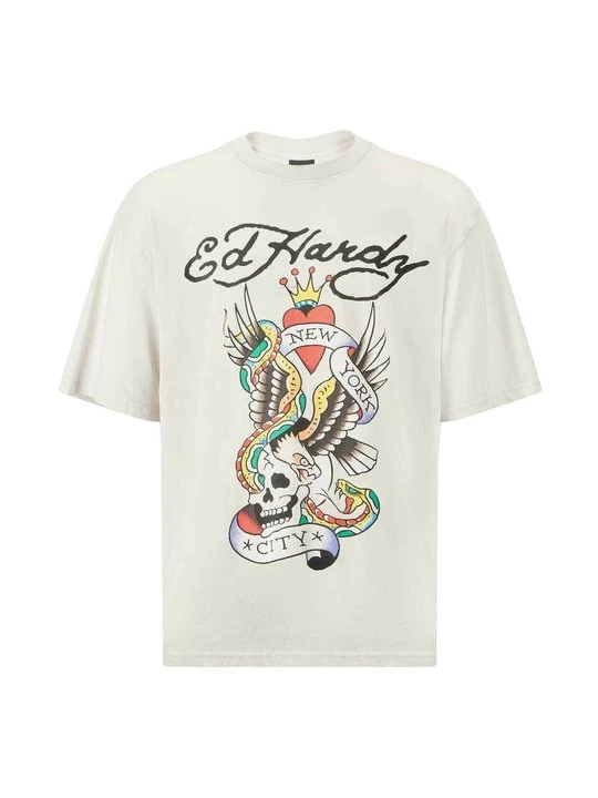 Foto van product T-shirt print Ed Hardy grijs