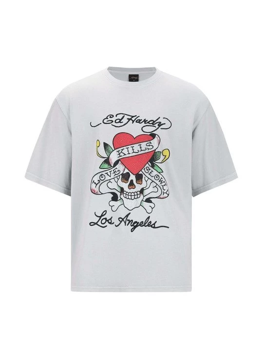 Foto van product T-shirt print Ed Hardy wit