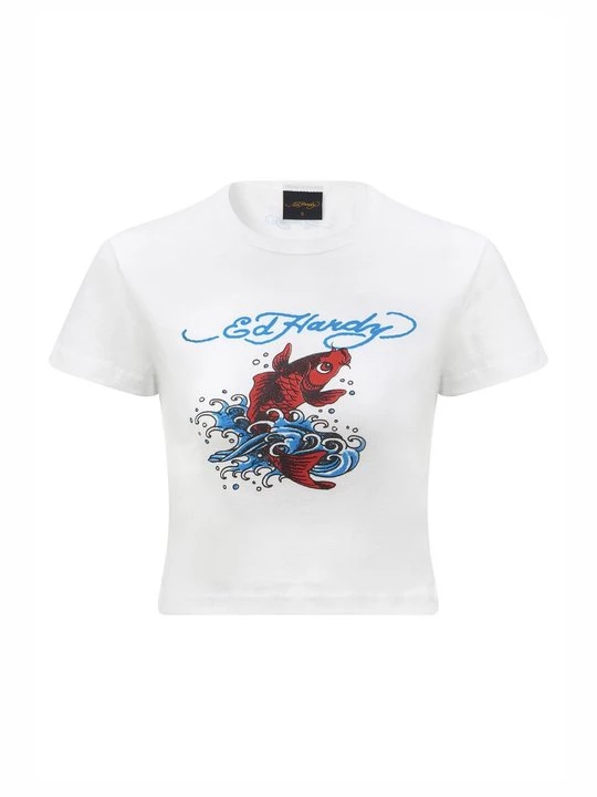 Foto van product T-shirt print Ed Hardy wit