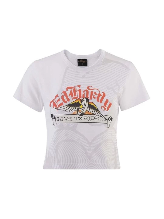Foto van product T-shirt print Ed Hardy wit