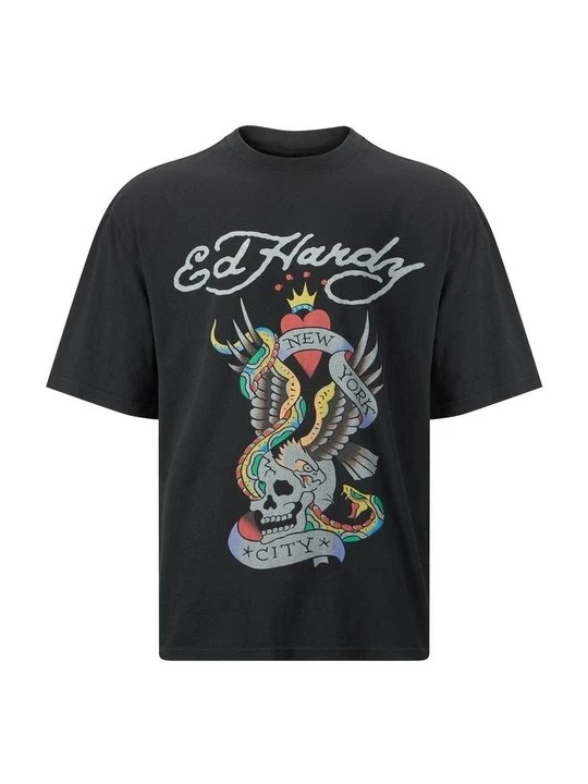 Foto van product T-shirt print Ed Hardy zwart