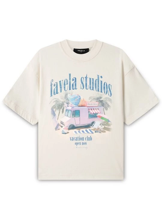 Foto van product T-shirt print FAVELA crème