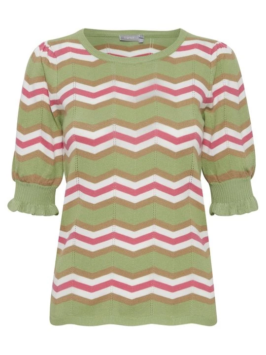 Foto van product T-shirt print Fransa wintergroen