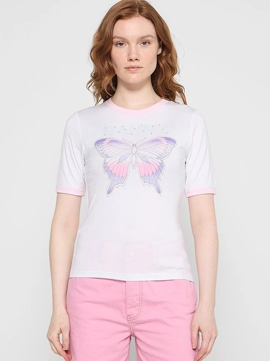Foto van product T-shirt print Ganni wit