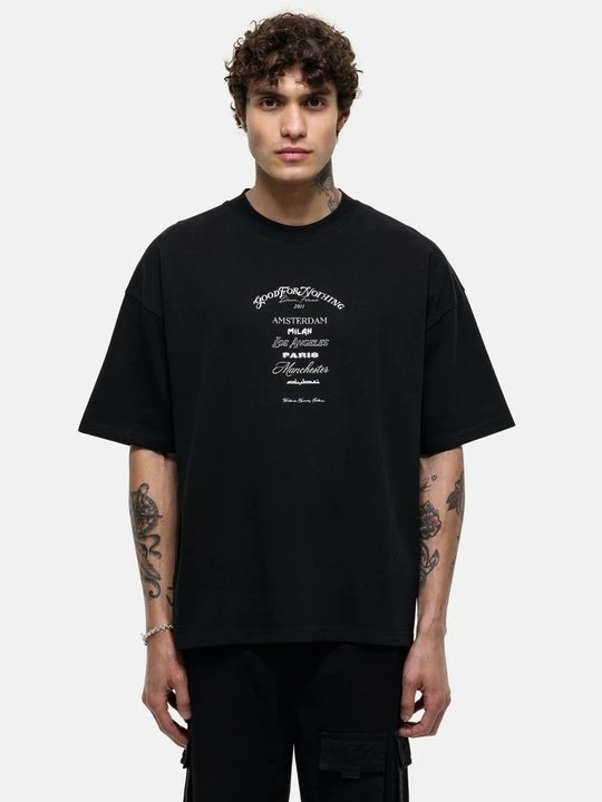 Foto van product T-shirt print Good For Nothing zwart
