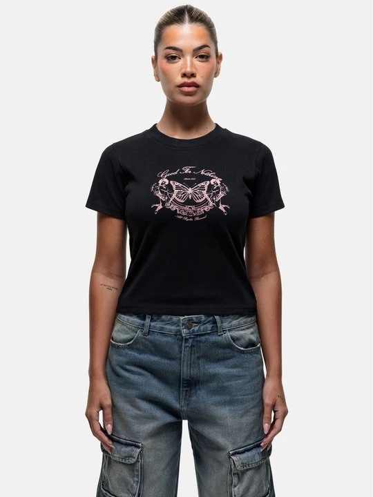 Foto van product T-shirt print Good For Nothing zwart