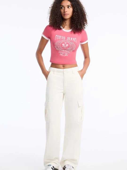 Foto van product T-shirt print Guess donkerroze