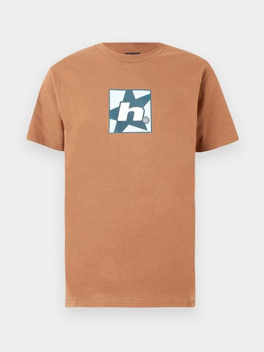Foto van product T-shirt print HUF okergeel