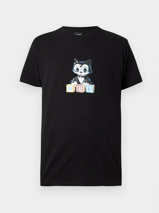 Foto van product T-shirt print HUF zwart