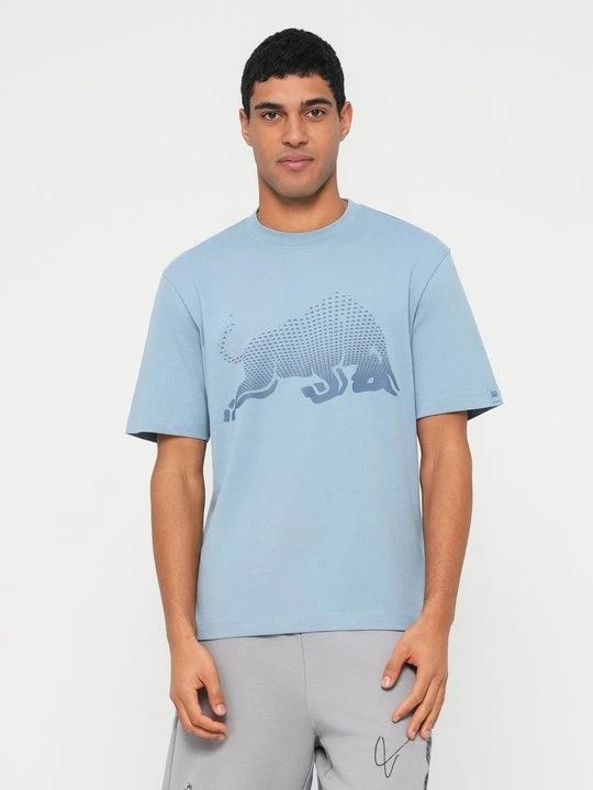 Foto van product T-shirt print Hugo blauw