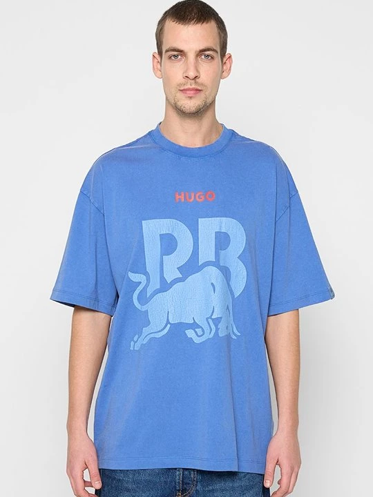 Foto van product T-shirt print Hugo blauw