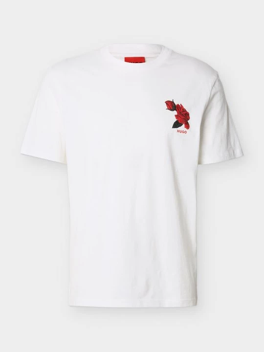 Foto van product T-shirt print Hugo crème