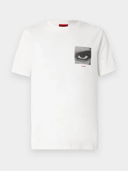 Foto van product T-shirt print Hugo crème
