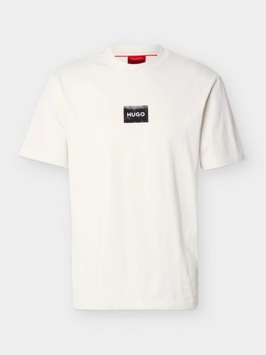Foto van product T-shirt print Hugo crème