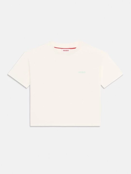Foto van product T-shirt print Hugo crème