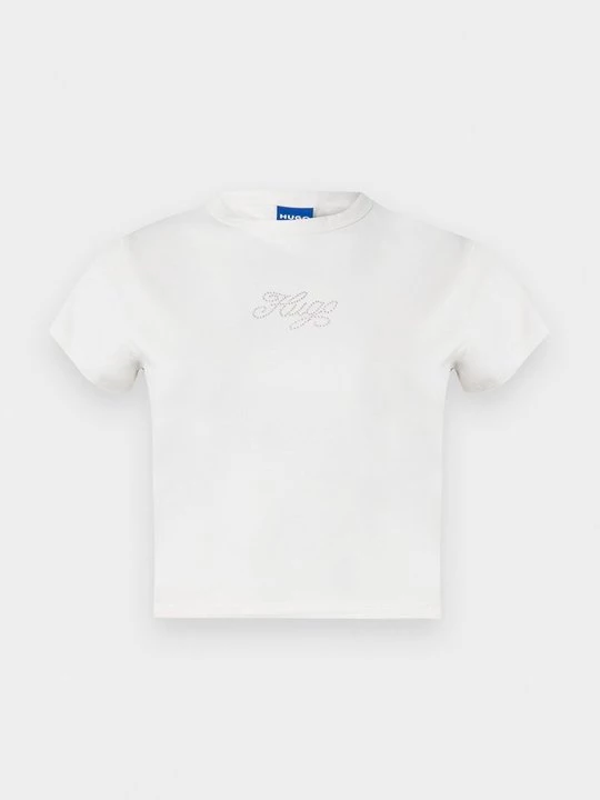 Foto van product T-shirt print Hugo crème