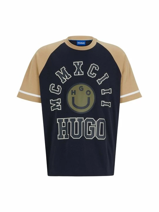 Foto van product T-shirt print Hugo donkerblauw