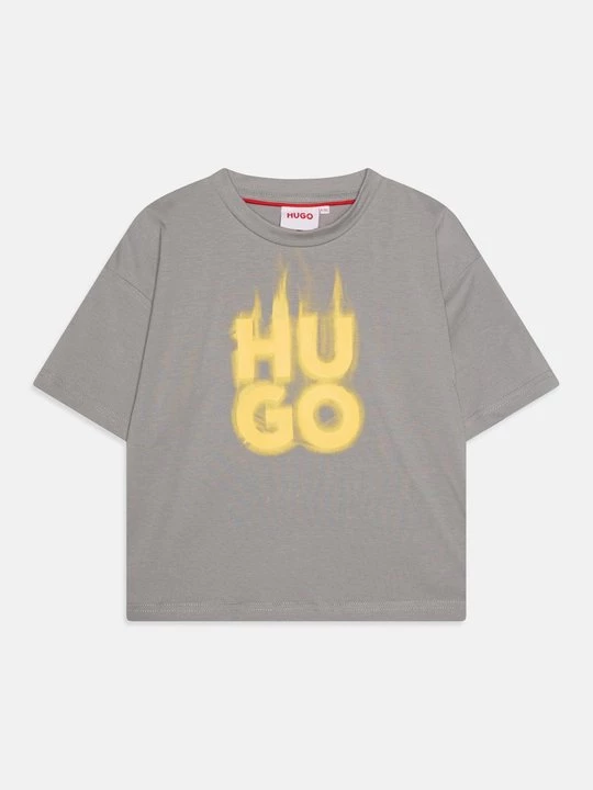 Foto van product T-shirt print Hugo grijs