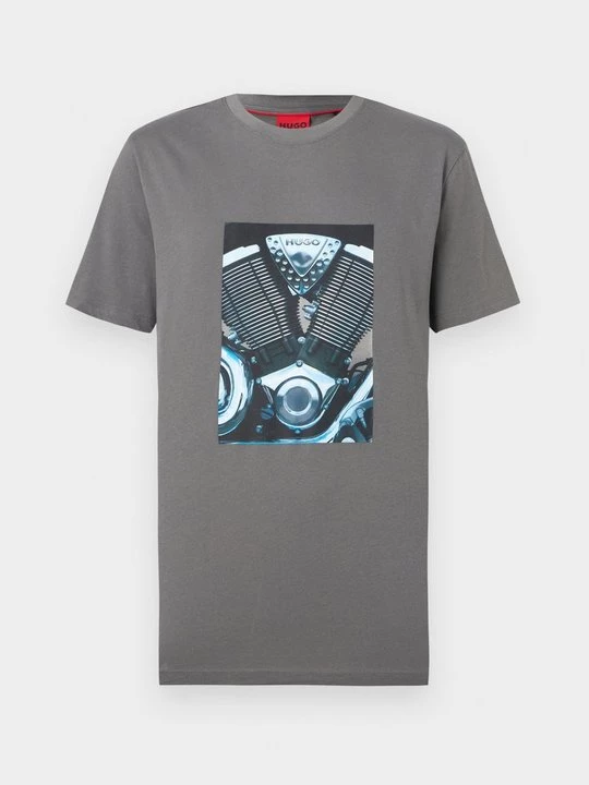 Foto van product T-shirt print Hugo grijs
