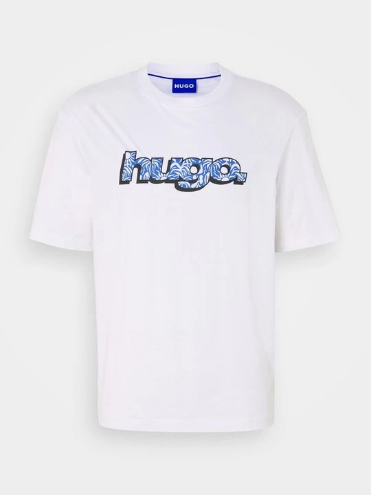 Foto van product T-shirt print Hugo wit
