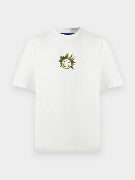 Foto van product T-shirt print Hugo wit