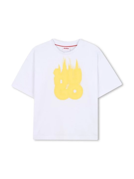 Foto van product T-shirt print Hugo wit