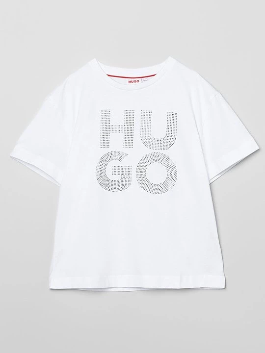 Foto van product T-shirt print Hugo wit