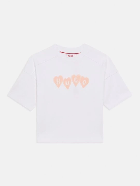 Foto van product T-shirt print Hugo wit