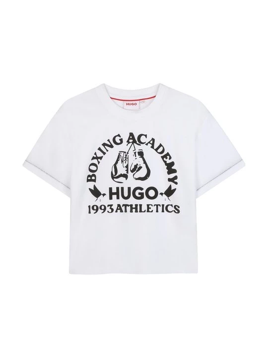 Foto van product T-shirt print Hugo wit