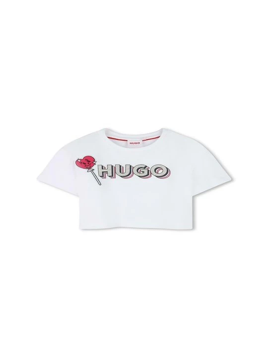 Foto van product T-shirt print Hugo wit