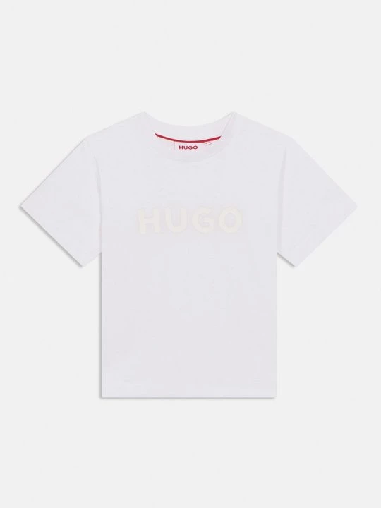 Foto van product T-shirt print Hugo wit