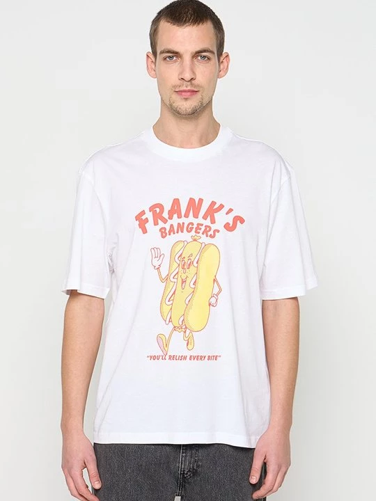 Foto van product T-shirt print Hugo wit