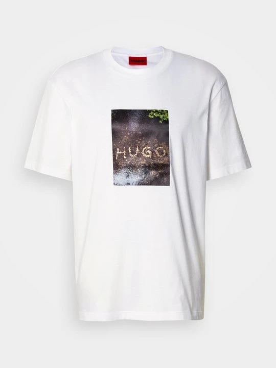 Foto van product T-shirt print Hugo wit