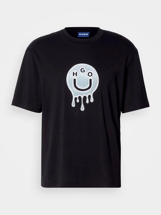 Foto van product T-shirt print Hugo zwart